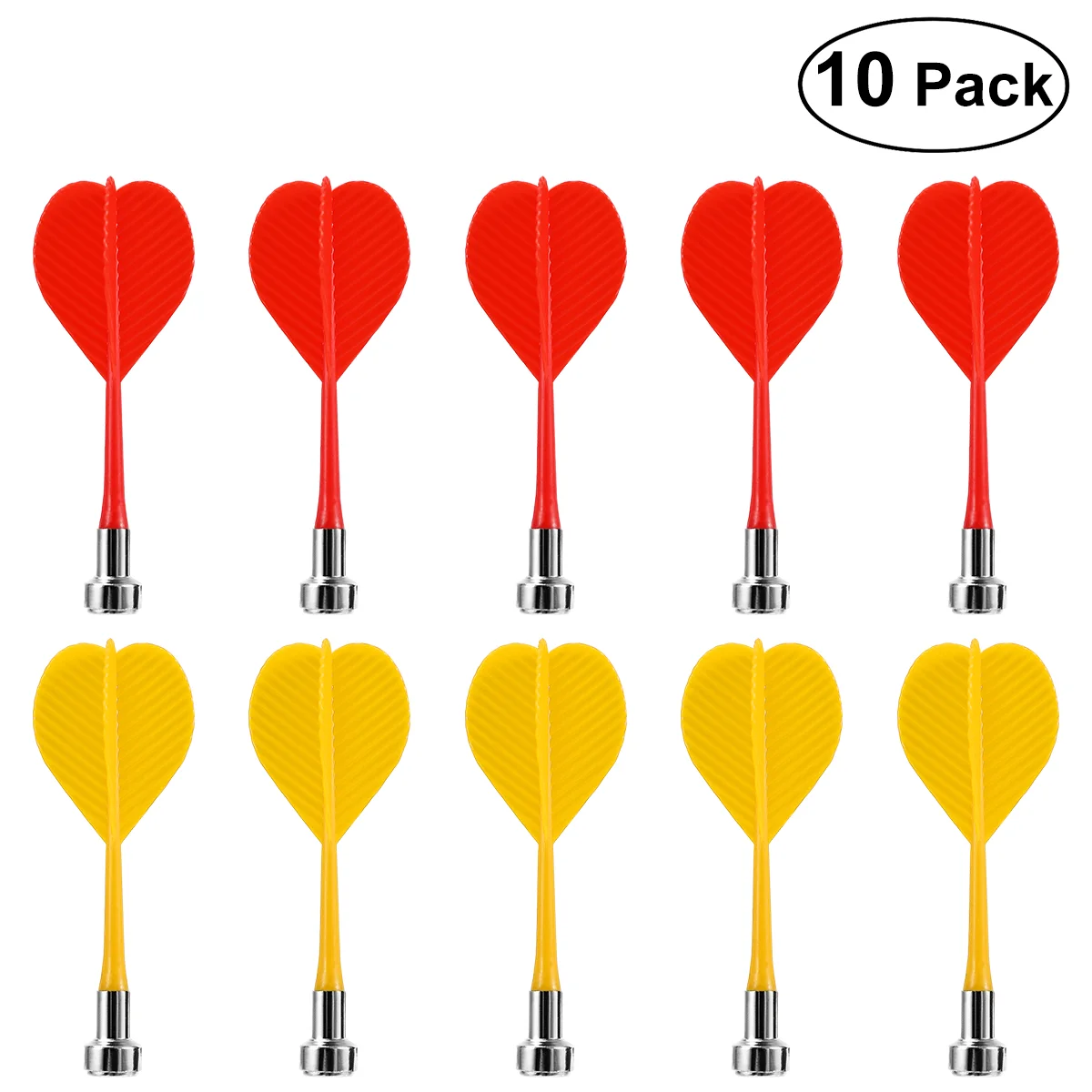 NUOLUX 10pcs Replacement Durable Safe Plastic Wing Magnetic Darts Bullseye Game Toys (Red & Yellow) 10pcs m4 m5 m6 m8 m10 m12 and white nylon butterfly nut ingot plastic wing nuts