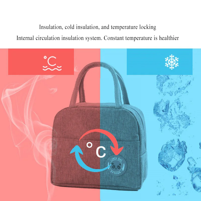 Functional Pattern Cooler Lunch Box Portable Insulated Canvas Lunch Bag Thermal Food Picnic Bags For Women Kids