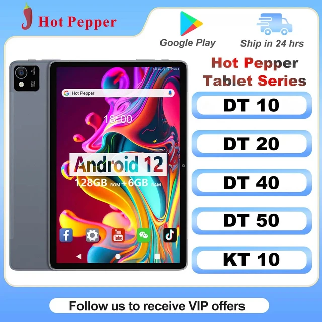 Hot Pepper Tablet Series DT10 DT20 DT40 DT50 KT10 10.1-inch IPS HD 4/6GB RAM  + 128GB ROM Android 13 With WiFi GPS Type-C For Kid - AliExpress