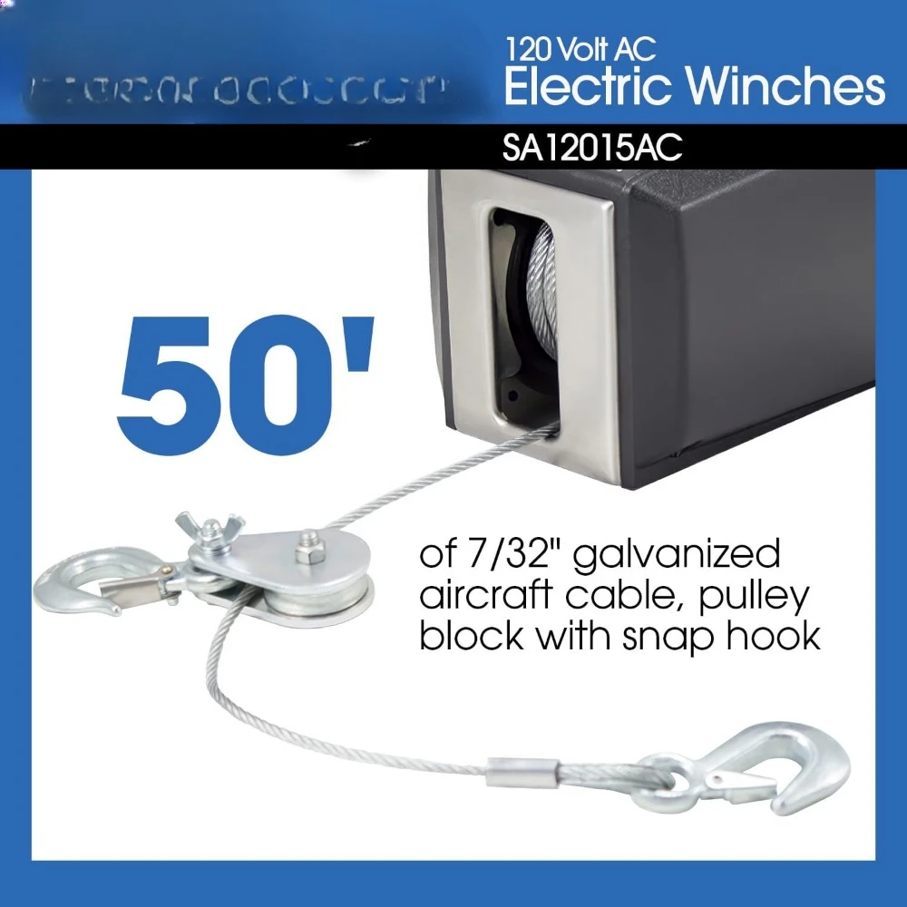 SA12015AC 120 Volt/2700 lbs/4000 lbs Electric Winch with Built-In Remote