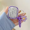 Lavender Design with Purple Keychain Ornament Case for Apple AirPods 2