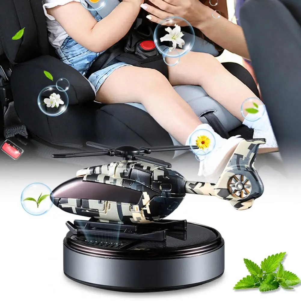 New solar 360-degree rotating military helicopter fighter car aromatherapy  machine air freshener fresh deodorant car accessories - AliExpress