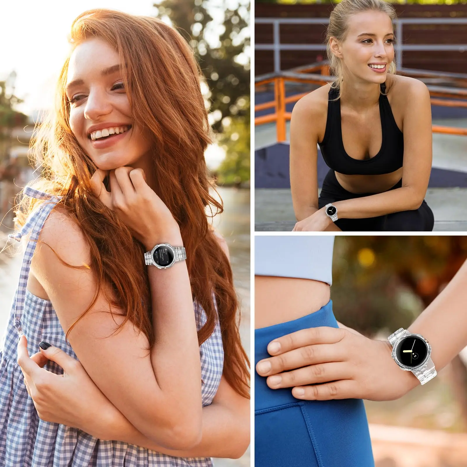Transparent TPU Case with Integrated Wristband for Pixel Watch 2 - Sporty Smartwatch Accessory Strap