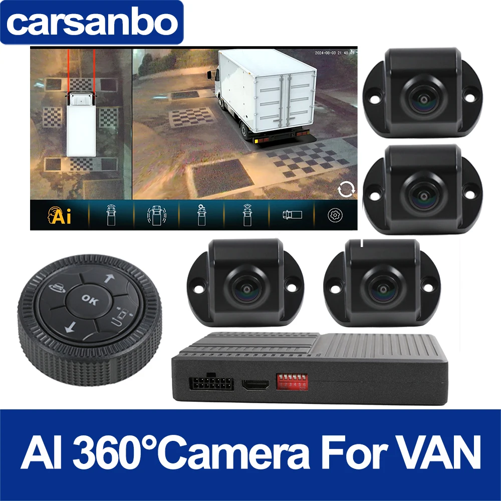 VNA AI 360 Degree Panoramic 3D Bird Eye View Camera Parking Monitor System HD 1080P Surround View Sony 307 cameras