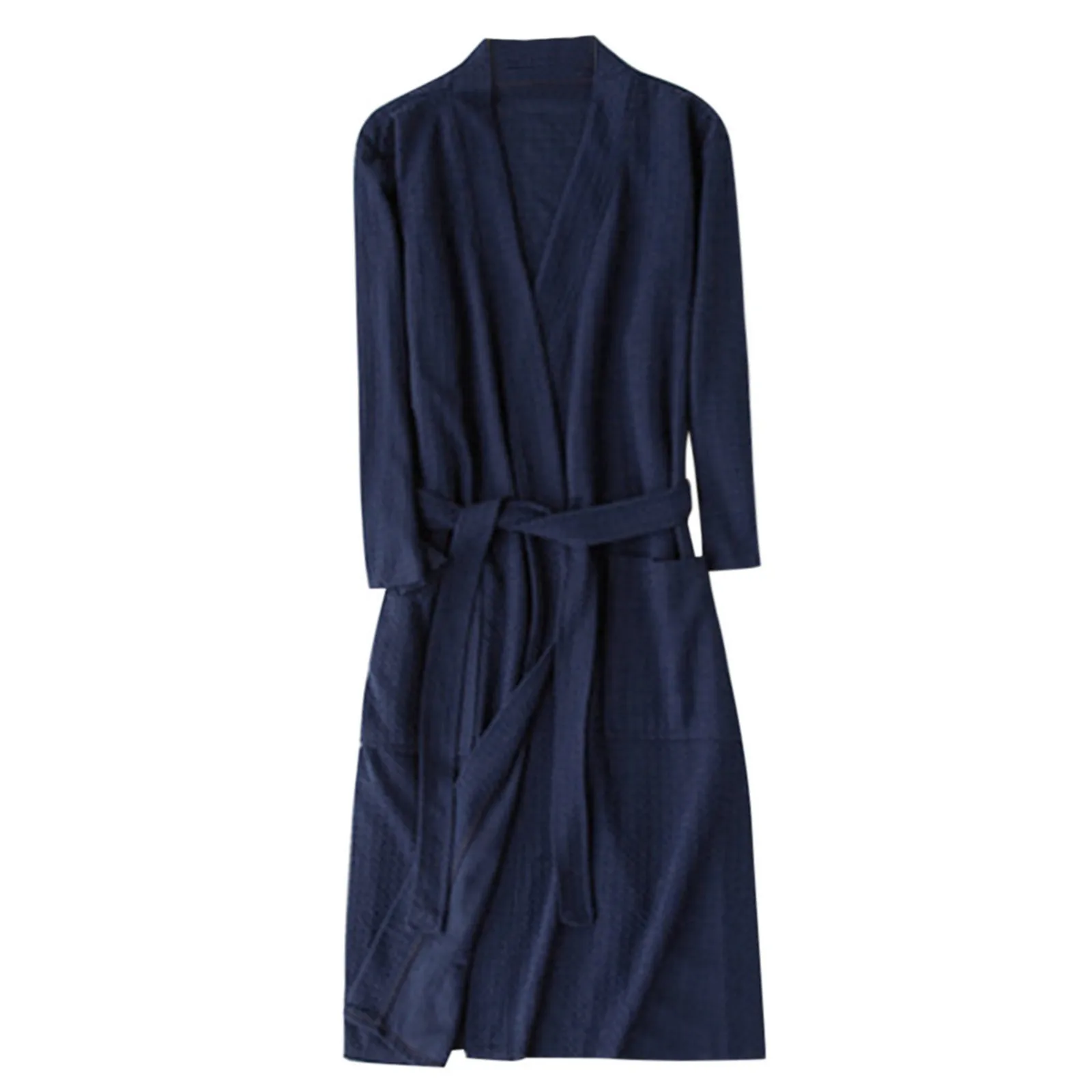 Solid Color Waffle Robe Couple Pajamas Absorbent Quick-Drying Bathrobe Women's Sleepwear Women Lacing Homewear Black Pink XXXl