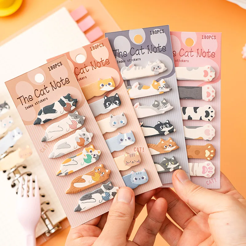 1 Set Stationery DIY Leisure Cat Series Cute Paper Memo Pad Sticker ...