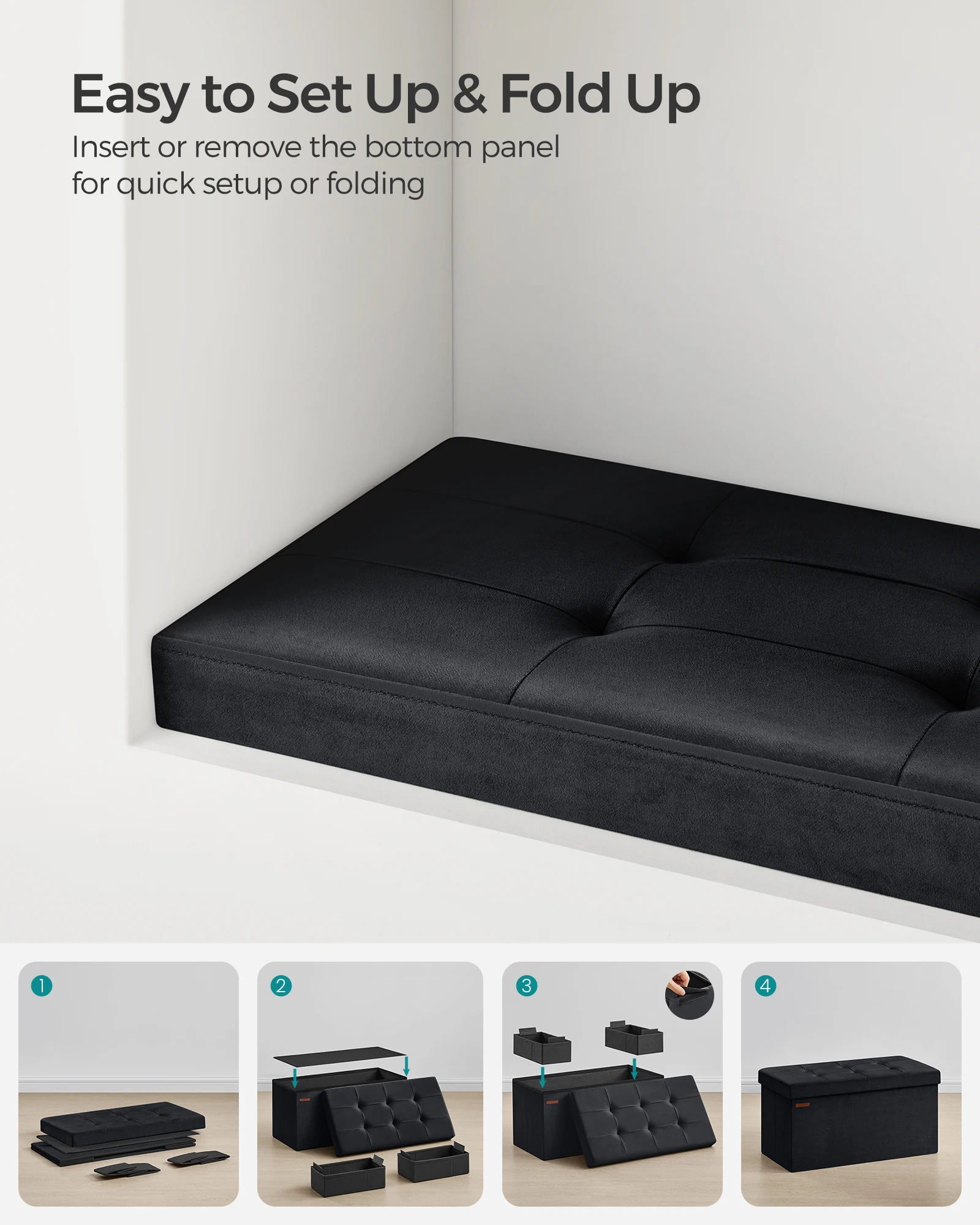 Ottoman in living room setup