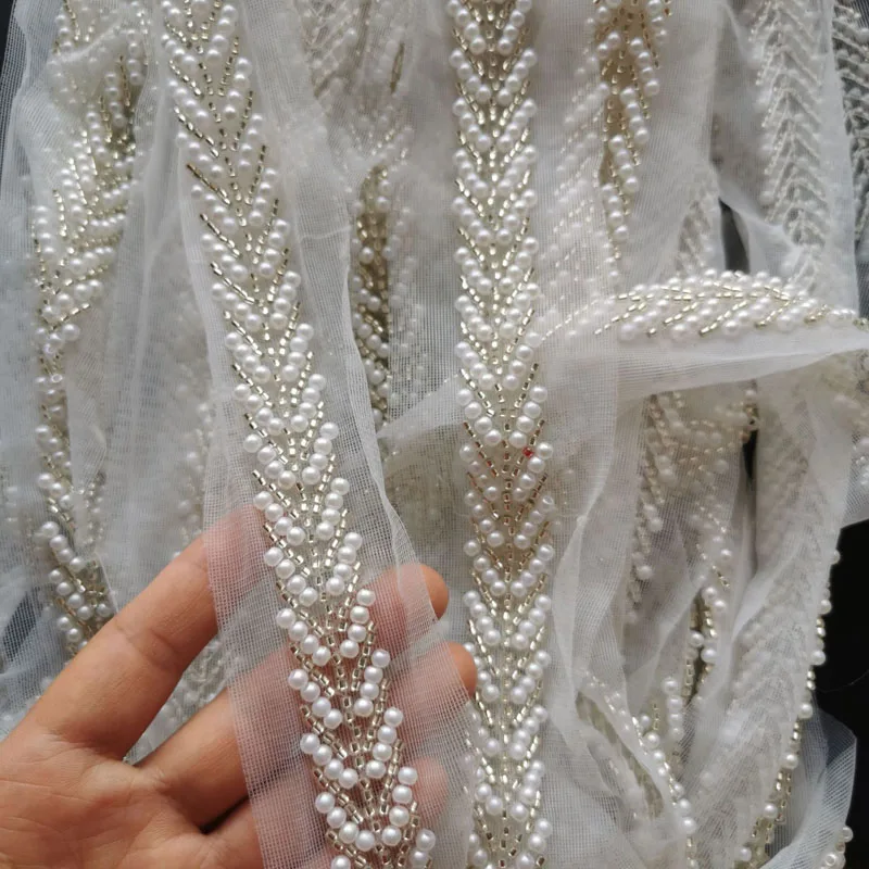 Cinta Bordes Ropa Artesanías Cinta Encaje Con Cuentas Perlas - 2 Yardas, Ancho 1cm, Para Decorar Vestidos, Manualidades, Blanco Perlas De Ajuste De Adesivo Cinta Bordes Ropa Artesanías Cinta Encaje Con Cuentas Perlas - 2 Yardas, Ancho 1cm, Para Decorar Vestidos, Manualidades, Blanco Perlas De Ajuste De Adesivo