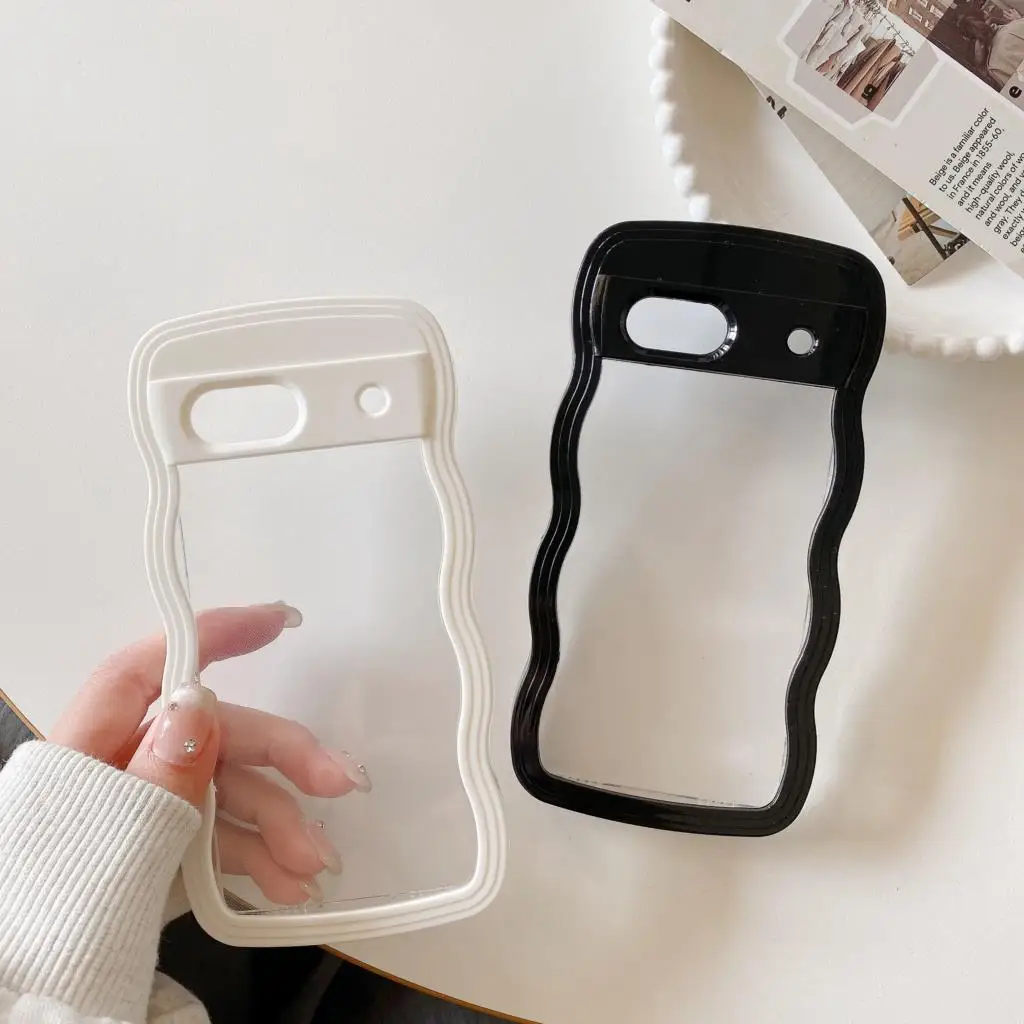 Creative Curly Wavy Transparent Shockproof Candy Case - Clear Hard Acrylic Cover