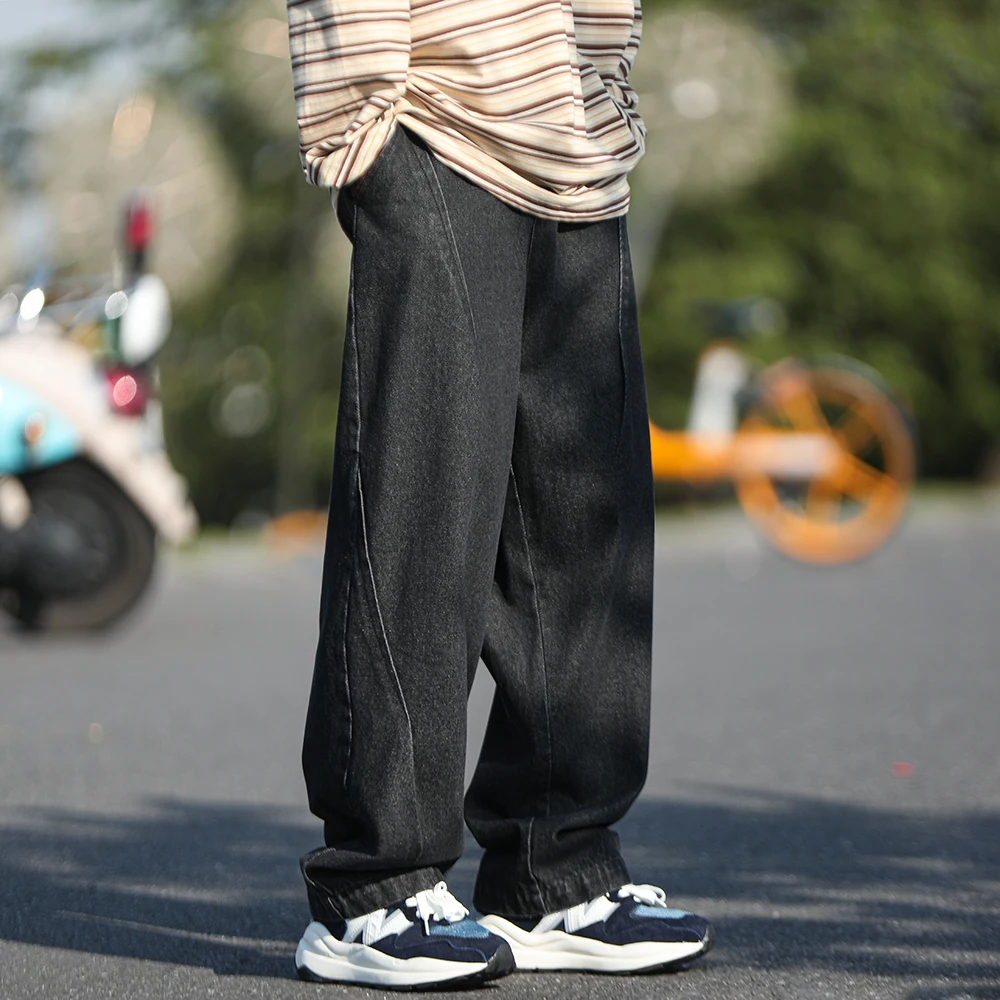 ★OY★LOOSE BAGGY PANTS - WASHED BLUE★正規品/韓国直送料込 Korean Men's Loose Jeans Blue Black Fashion Street Hip-hop