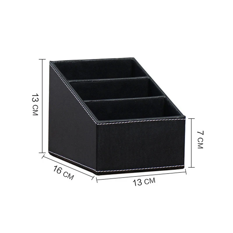 PU Leather Remote Control Holder Multi-Grid Desktop Organizer Storage Box Pen Cosmetic Sorter Home Office Accessories