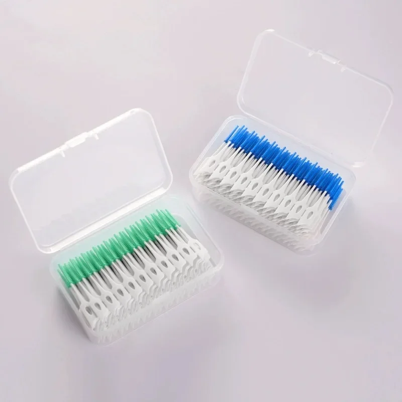 Toothpicks Brush Silicone 200 Units InterdentalBrushes Dental Between Teeth   With Thread Oral Cleaning Tools