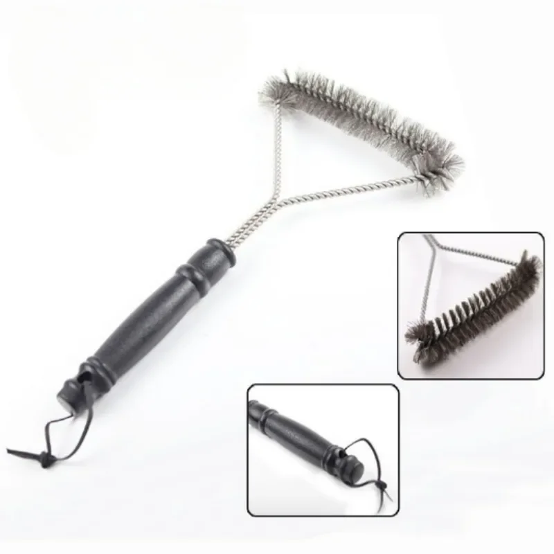 1PC Stainless Steel Wire Barbecue Brush Barbecue Grill Cleaning Brush 12 Inch Y-shaped Net Curl Cleaning