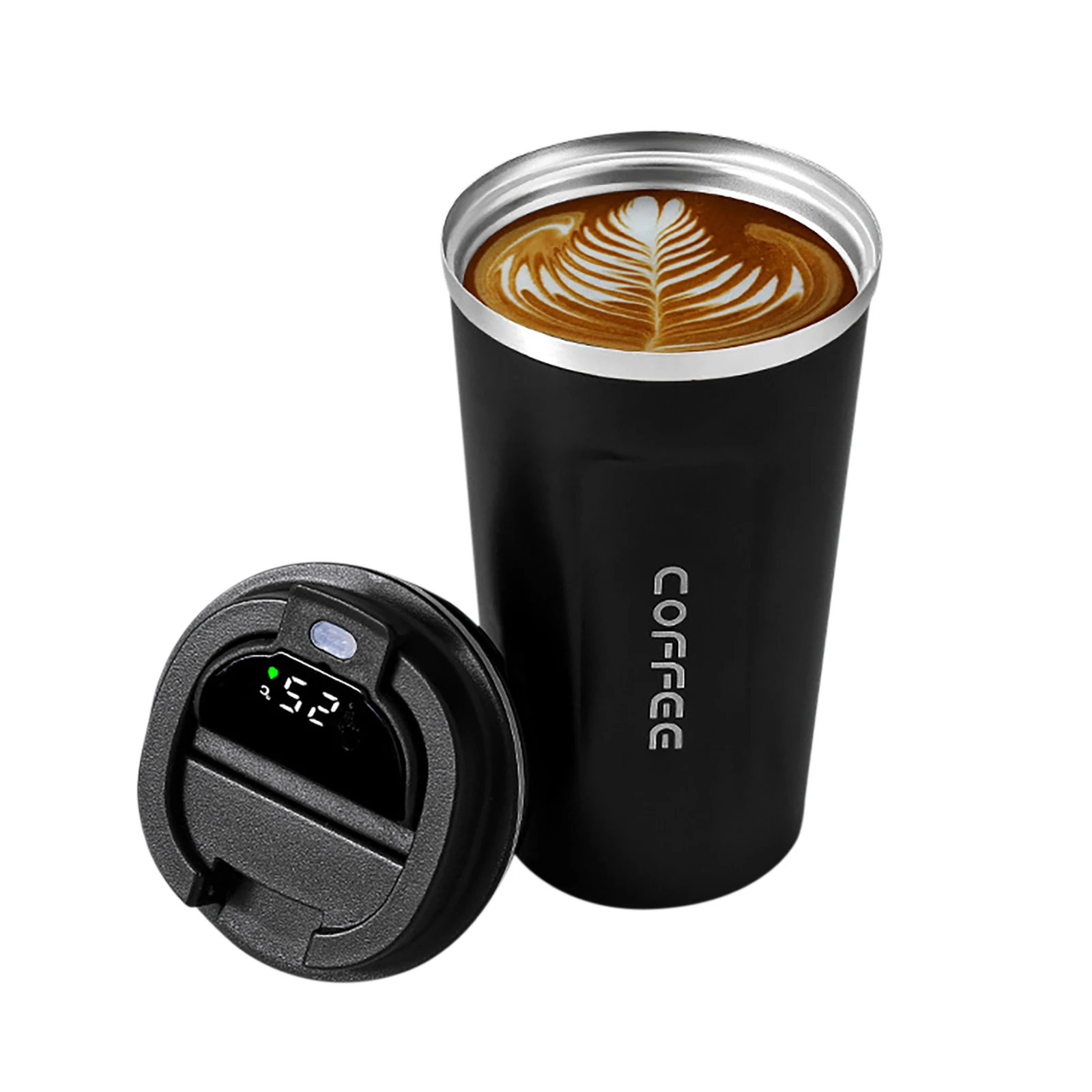 HD LCD 스마트 온도 측정 커피 컵, 자동차 단열 컵 주전자, 510ml