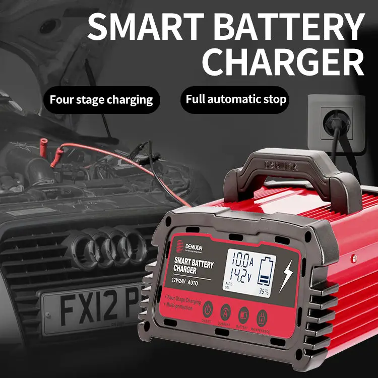 Caricabatterie Auto Automatico 12V 5A a Impulsi per Riparazione, Caricatore Rapido per Batterie AGM, Gel, Piombo-Acido e Ciclo Profondo