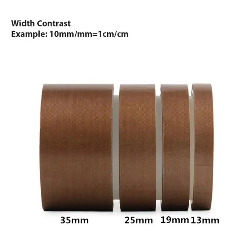 Adhesive Tape High Temperature Resistance 300 Degrees PTFE Cloth Heat Insulation Sealing 0.13/0.18mm 10M Length