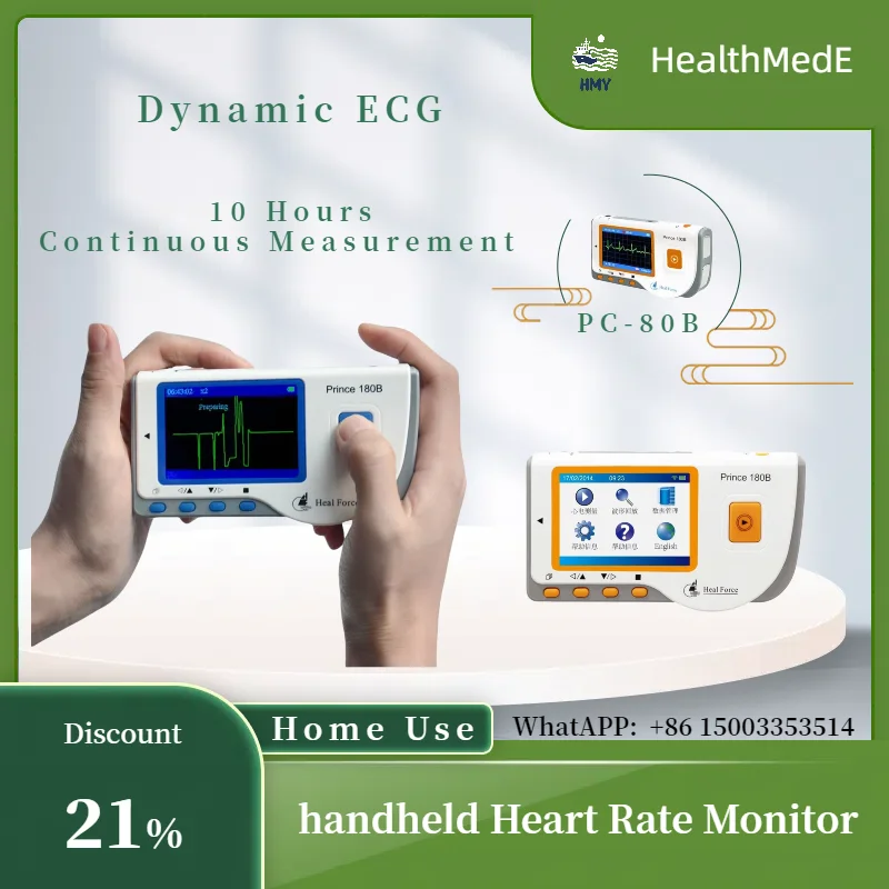 Portable LCD EKG Heart Monitor Handheld ECG Electrocardiogram Software USB Leg Palm Chest