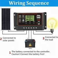 20W-1000W panneau solaire 12V cellule solaire 100A contrôleur panneau solaire pour téléphone RV voiture MP3 PAD chargeur batterie extérieure approvisionnement Camping 6