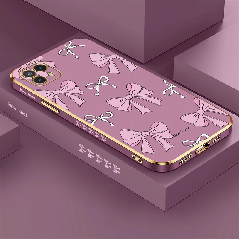 Pink Bow Shockproof Silicone Phone Case Cover