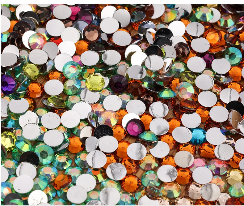 Description Picture 5 of itemBig Package 2-6mm Resin Non Hot Fix Rhinestones Bulk Wholesale Flat Back Plastic Crystals Nail Diy Glitters Cтразы Stone