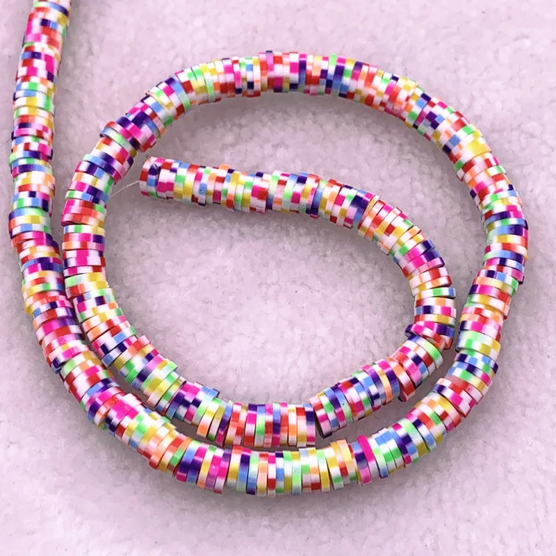 6mm Flat Round Handmade Polymer Clay Beads Spacers Loose Disc Bead for Jewelry Making Findings DIY polymer clay beads,spacer beads,beads for jewelry making,loose beads