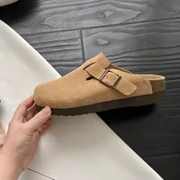 New Women Clogs for Women Fashion Cork Suede Mules Slipper Classic Cork Antislip for Outdoor Slippers with Arch Support D230 - Image 3