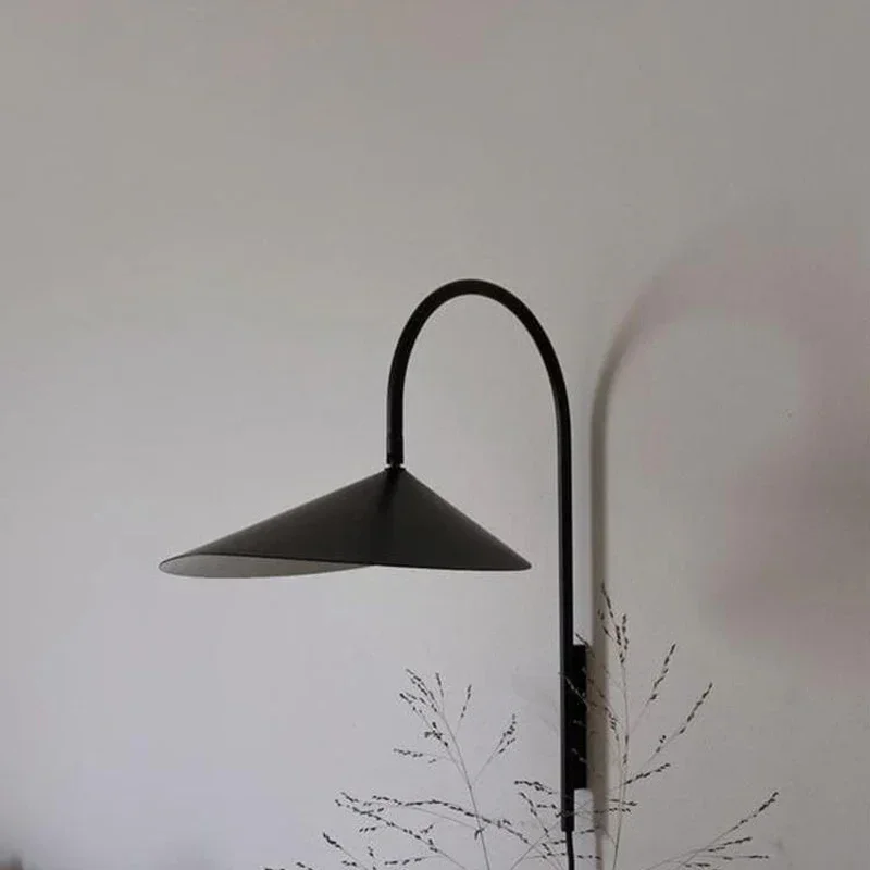 

German Ferm Living Arum Wall Lamp, Bedside Lamp, Leaf Shaped Lampshade, Minimalist Nordic Art Designer Lighting Fixture