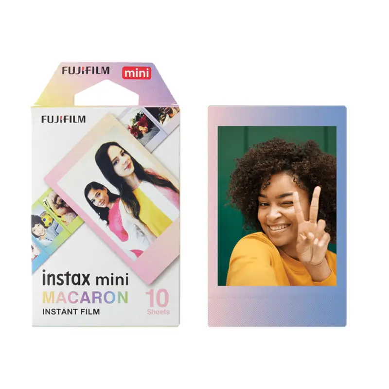 Fujifilm Instax Mini Color Film Paper Macaroon Frame 10-50 Shots Photos For Fuji Mini 12 11 7s 8 9 25 50s 90 EVO Instant Camera