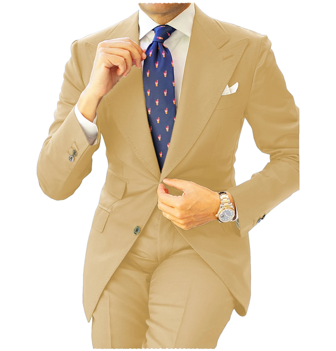 Classic Men Suits 2 PCS Navy Blue Slim Fit Business Tuxedos for Formal Wedding Suit Blazer Groom Suit Peak Lapel formal suit business men clothing