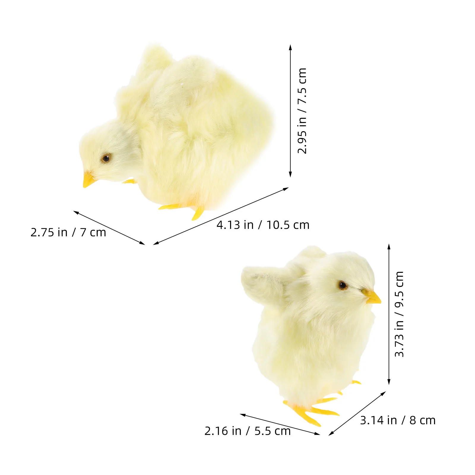 2Pcs 부활절 현실적인 시뮬레이션 치킨 작은 병아리 미니어처 장식 부활절 파티 바구니 케이크 용품 치킨 장난감