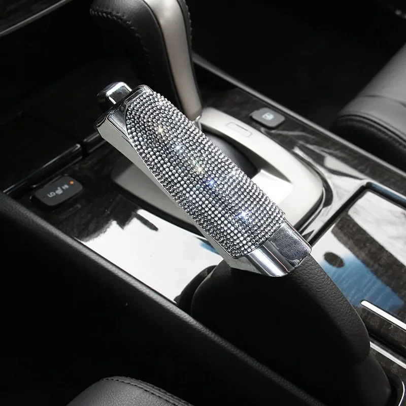 Bling Handbrake Cover Universal Crystal Car Handbrake Grips Case Anti-slip Auto Gear Shift Collars Diamond Interior Accessories