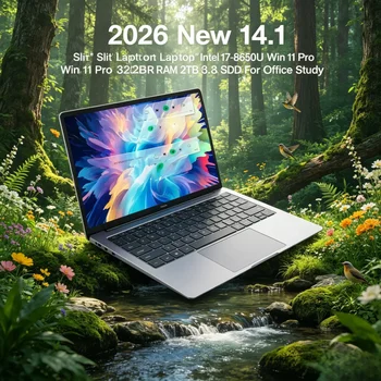 2026 New 14.1" Slim Laptop Intel i7-8650U Win11 Pro 32GB RAM 2TB M.2 SSD Office Study Laptop 1