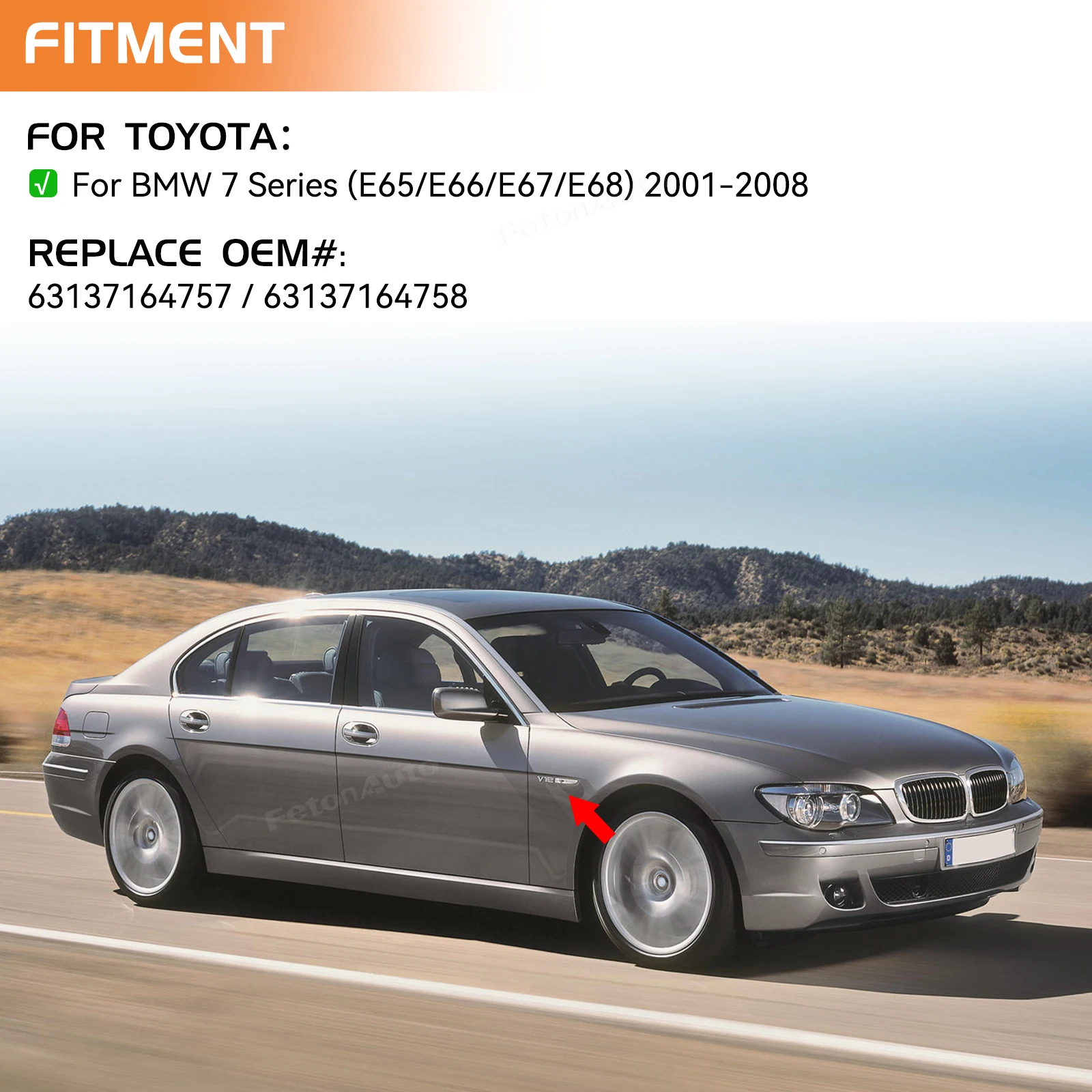 LED ̵ Ŀ ̷ ǥñ , 帣   õ, ڹ, BMW 7 ø E65 E66 E67 E68 2001-2008, 2 