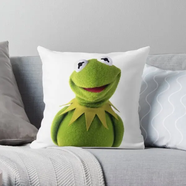 

Kermit The Frog Printing Throw Pillow Cover Case Soft Decorative Waist Comfort Bed Sofa Square Pillows not include One Side