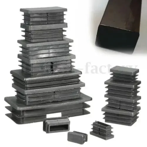 12PCS X Plastic Black Blanking End Cap Insert Tube Pipe Section Cover Furniture Chair Desk Covers