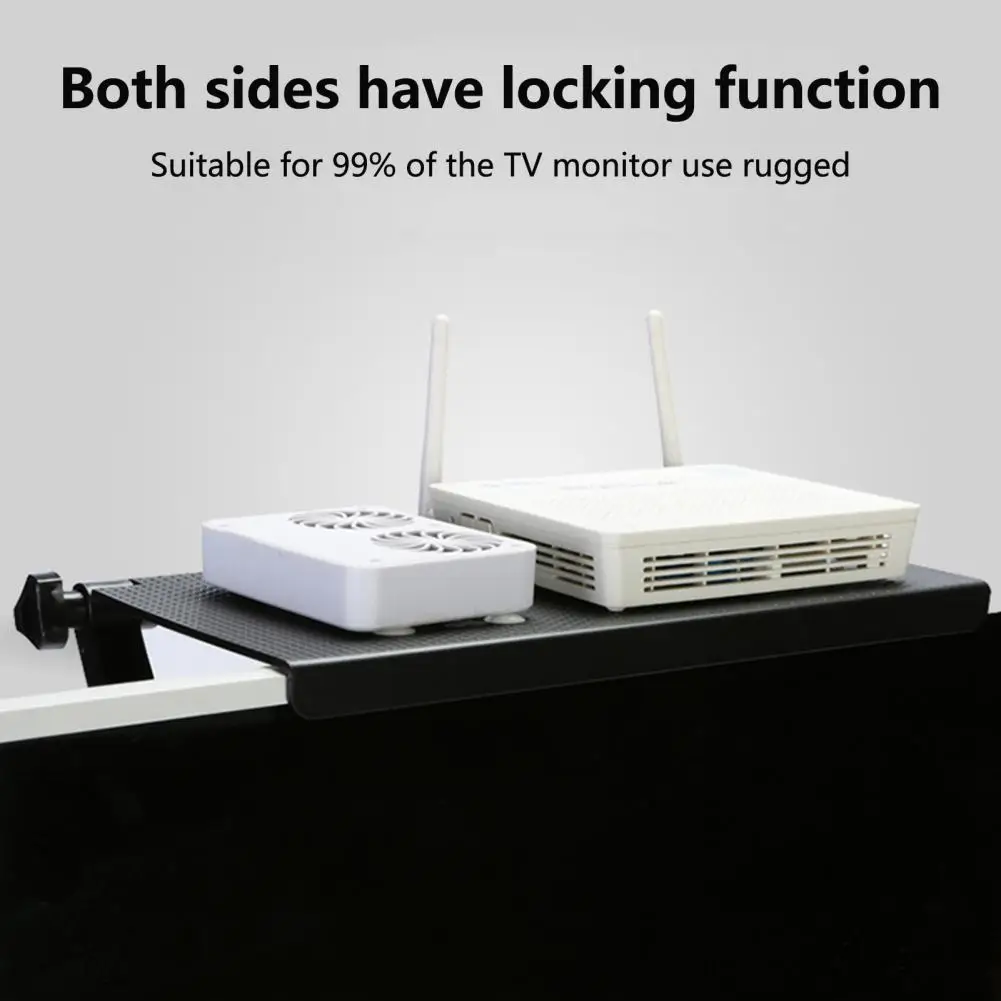 TV Monitor Organizer Eco-friendly Storage Rack Plastic Wide Application Great Practical Home Storage Computer Rack