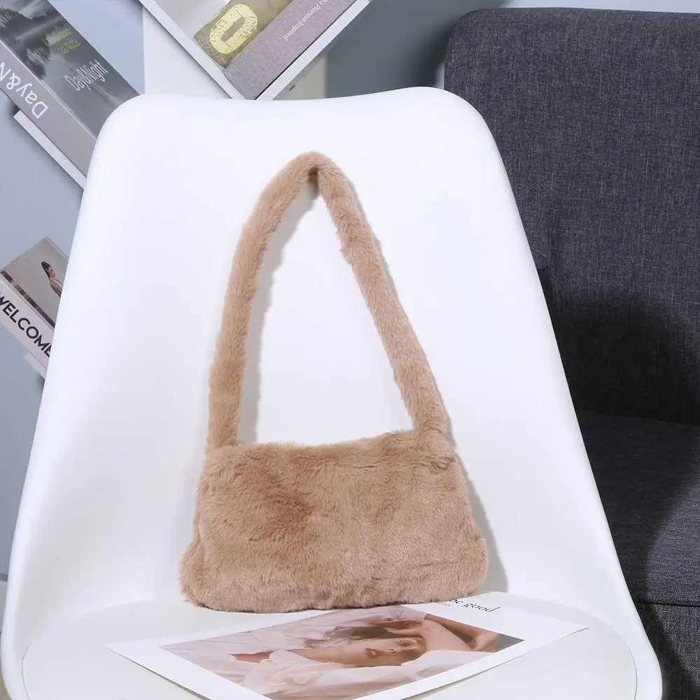 Frauen Mädchen Geldbörse Kunstpelz Kuh Print Mini Umhängetasche Leopardenmuster Plüsch Unterarm Handtasche – Detail 7