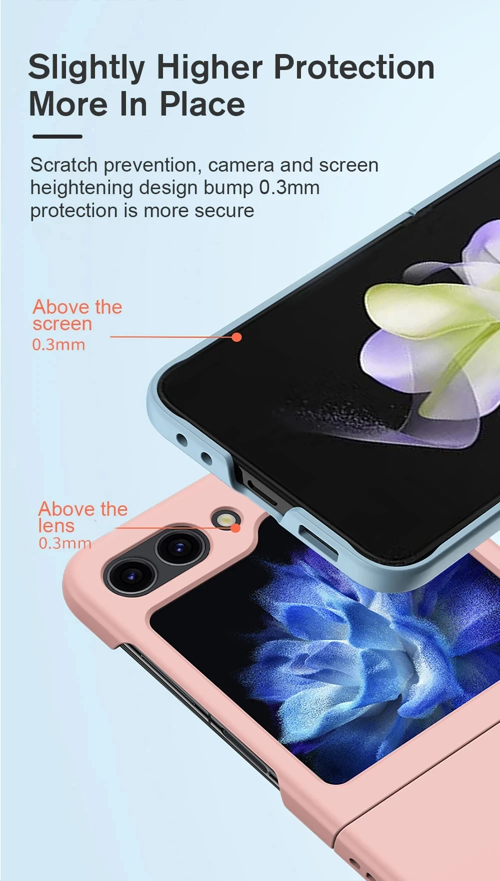 Foldable Screen-Friendly Case with Full Lens Protector - Skin-Friendly Back Cover