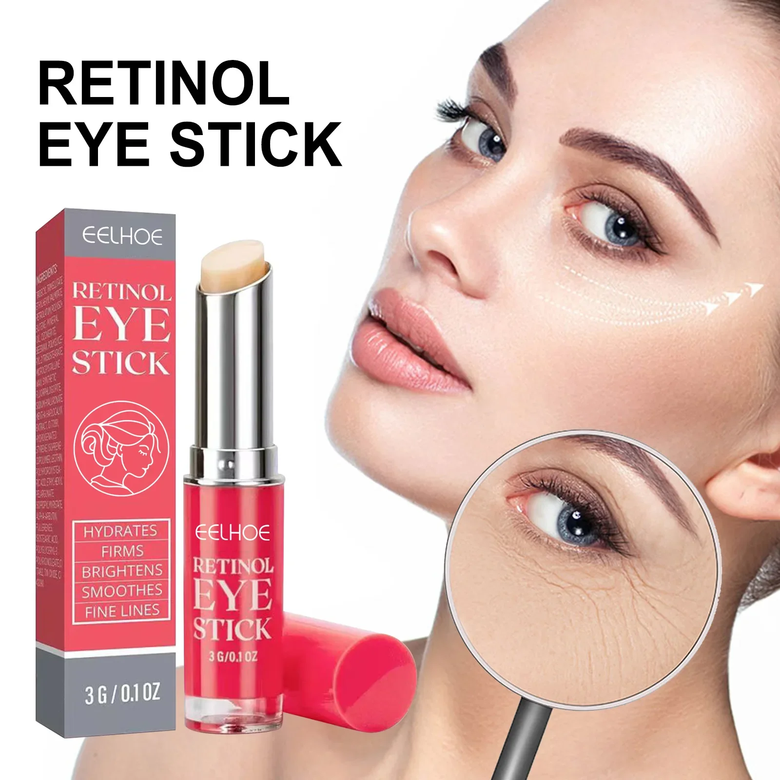 

Eelhoe Retinol Eye Cream Stick Lighten Lines, Dark Circles and Bags Firming Repair Lift Anti-Wrinkle Eye Cream Hydrating