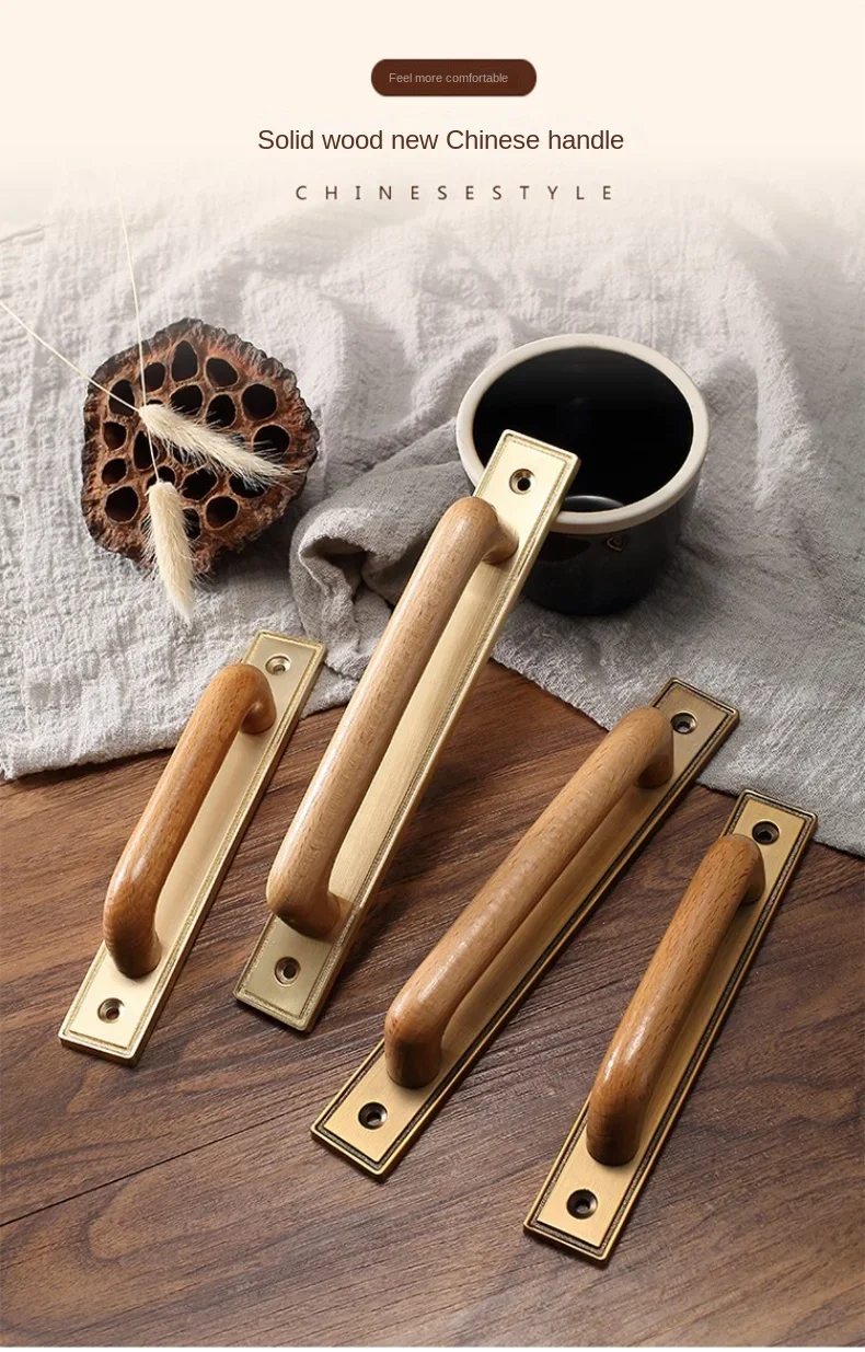 Description Picture 3 of itemZinc Alloy Punch-free Furniture Cabinet Handle Sliding Barn Door Handle Pull and Flush Hardware Set Wood Door Drawer Handle