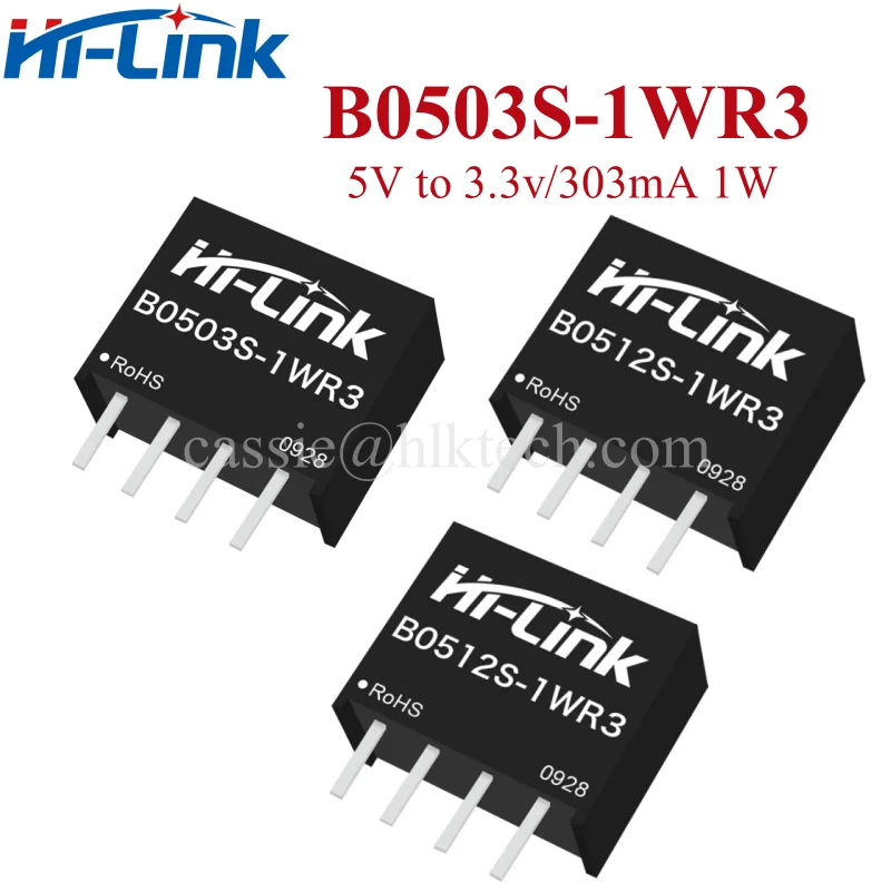HiLink B0505S-1WR3 10pcs/lot B0512S-1WR3 B0515S-1W SIP-4 5V To 5V/12V/15V IC Isolation Power Module Integrated Circuits 5V 200mA power supply