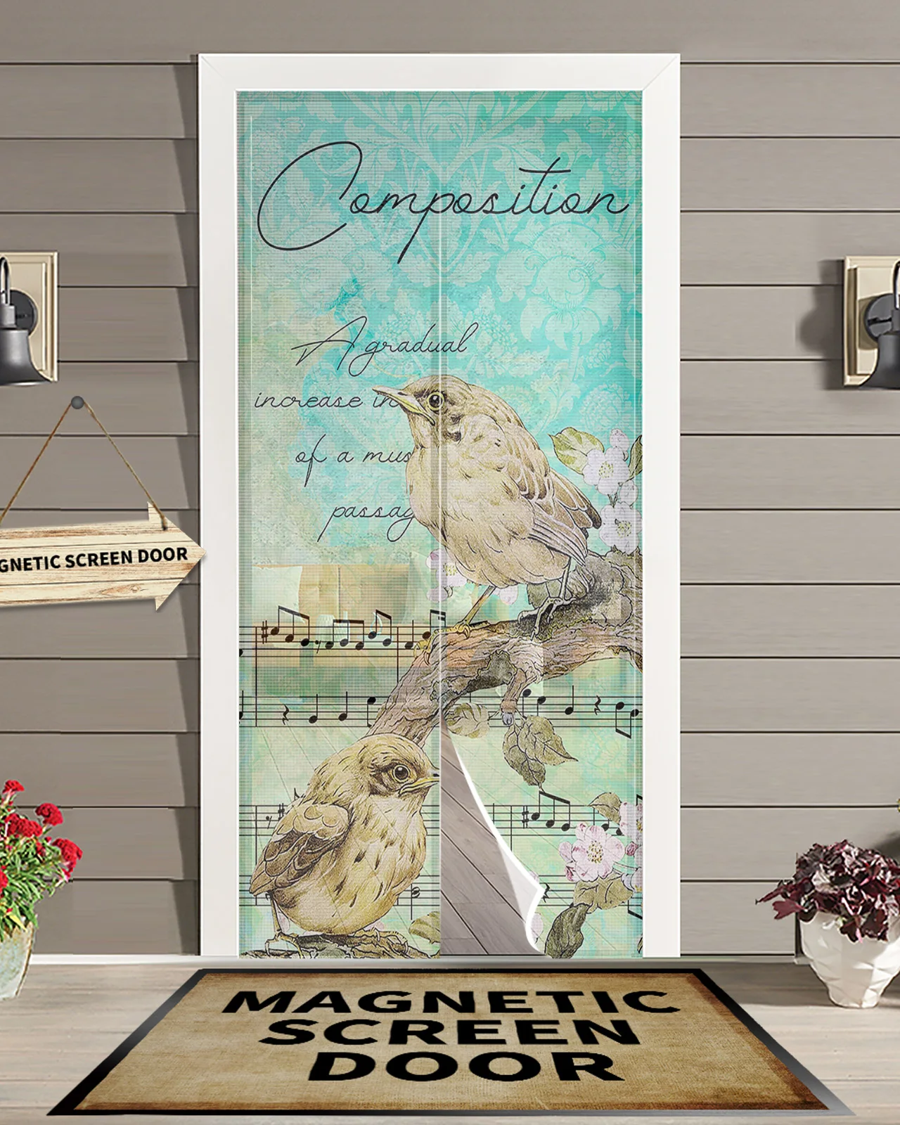 

Retro Gradual Luxury Texture Bird Kitchen Curtain Magnetic Mosquito Net Curtains Summer Bedroom Anti Insect Door Curtain