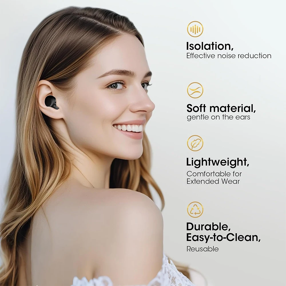 Premium Noise Cancelling Ear Plugs for Sleep & Focus - Reusable Sound Blocking Solution for Peaceful Rest & Travel