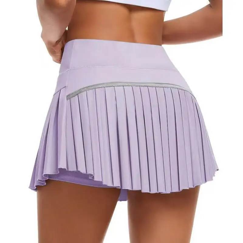 التنانير التنس رياضة الغولف الجري مطوي Pantskirts حجم كبير النساء الملونة S-XXL الرياضة اللياقة البدنية عالية الخصر Skorts مع جيب