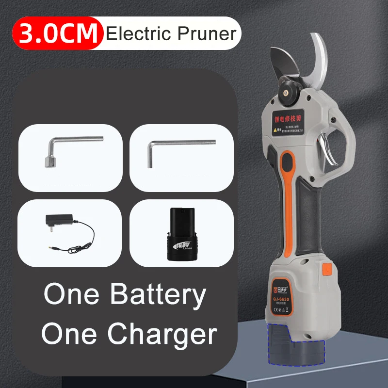 Brushless Electric Pruner Shear 30mm Pruning Scissors Rechargeable Tree Branches Electric Pruning Garden Tool For 16.8V Battery 6
