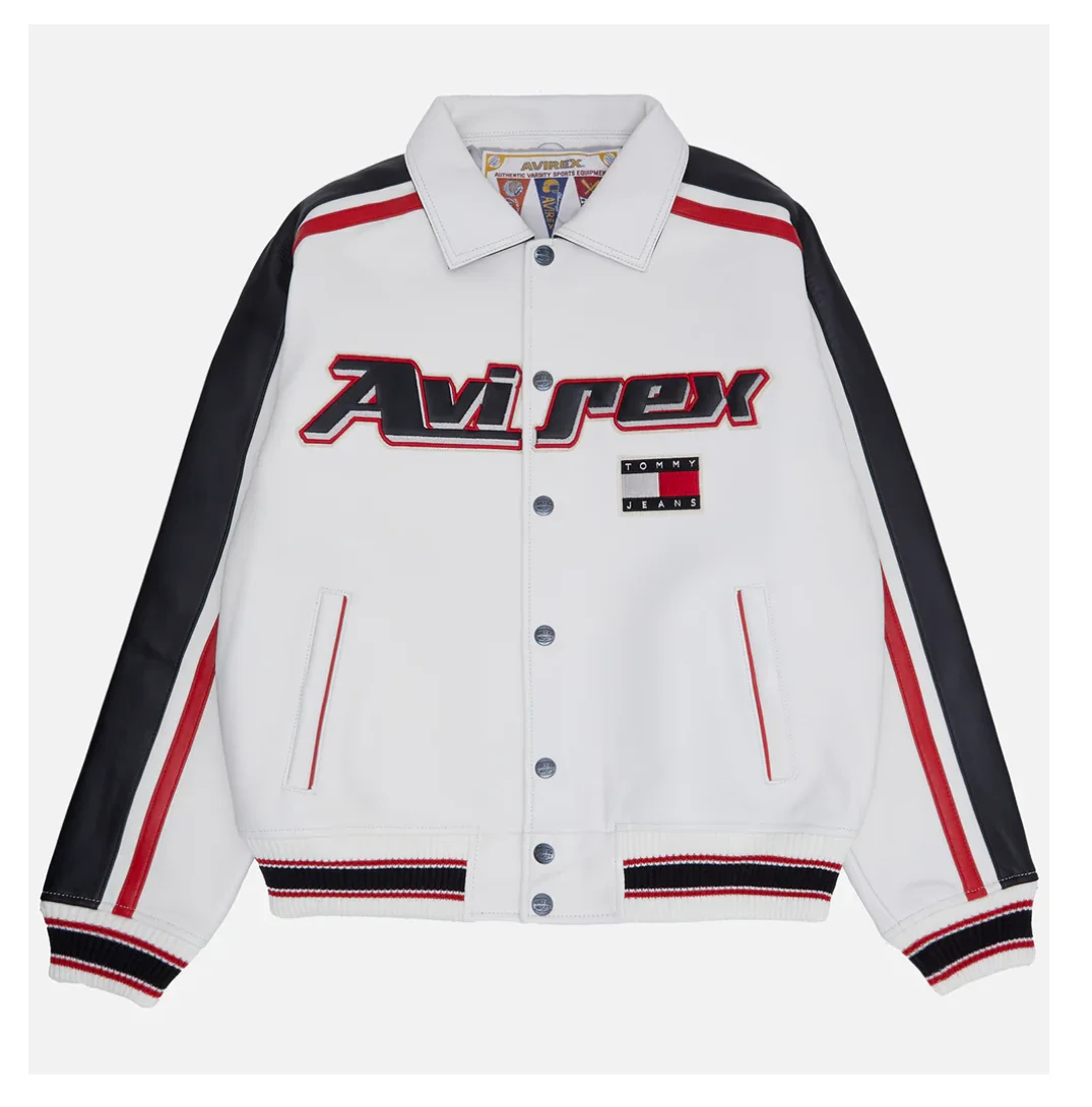 AVIERX new two legendary brand cooperation models hip-hop music sheepskin jacket color blocking logo embroidery winter warm coat britain s europe a thousand years of conflict and cooperation