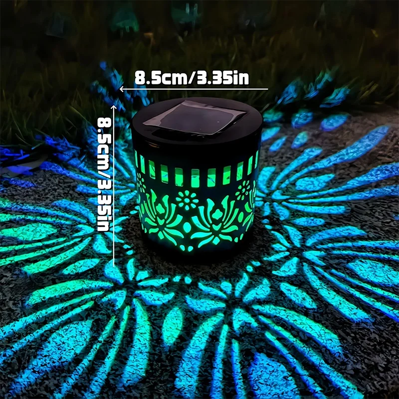 Solar-Powered Outdoor Mandala Projector Wall Lamp - Waterproof Decorative Garden & Patio Light