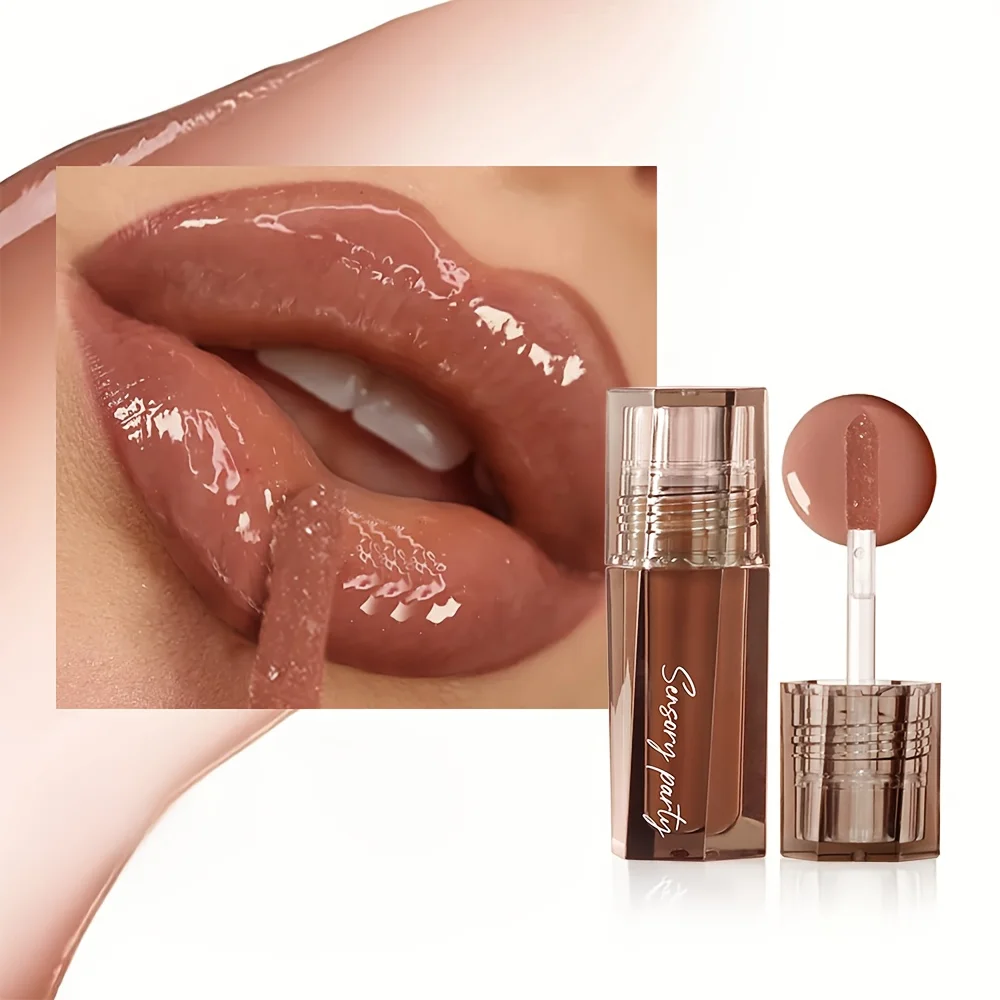 Waterproof High Shine Lip Gloss, Long Lasting Moisturizing Liquid Lipstick, Non-Stick Cup Plumping Berry Lip Tint Makeup_voghion.com