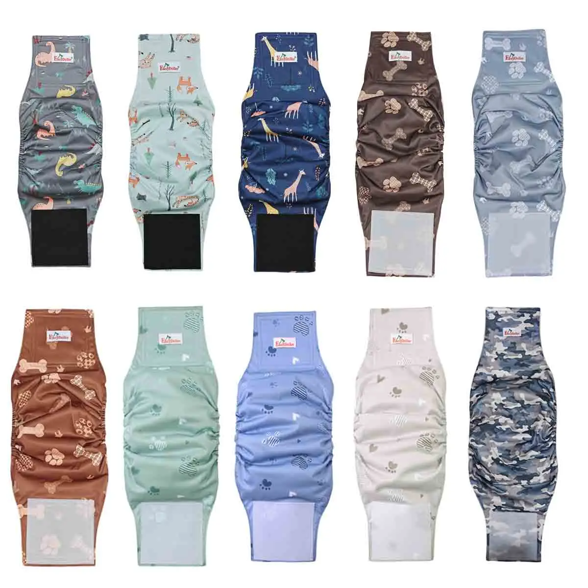 1PC Washable Male Dogs Diaper Cute Cartoon Animal Print Nappy Belly Band Wrap Reusable Pet Sanitary Pants Leak Proof Diapers dog diapers pet diapers dog nappies