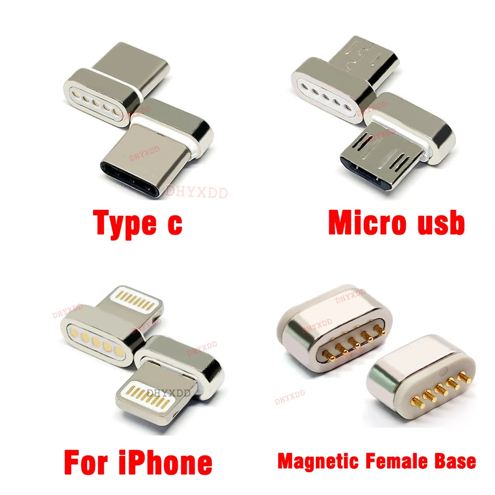 마이크로 USB 잭 충전 자석 커넥터, 노트북, 태블릿, 전화 플러그, USB 케이블 어댑터, C 타입, 자기 흡입 암베이스 ...